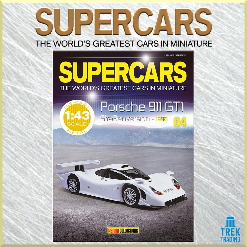 Supercars Collection 64 - Porsche 911 GT1 Straβenversion 1998 with Magazine