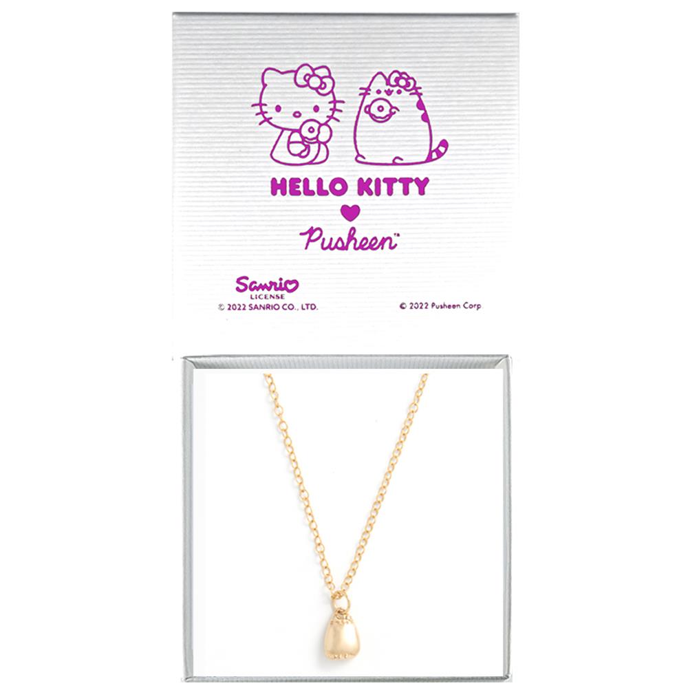Hello Kitty & Pusheen - 18ct Gold Vermeil Pusheen as Hello Kitty Necklace