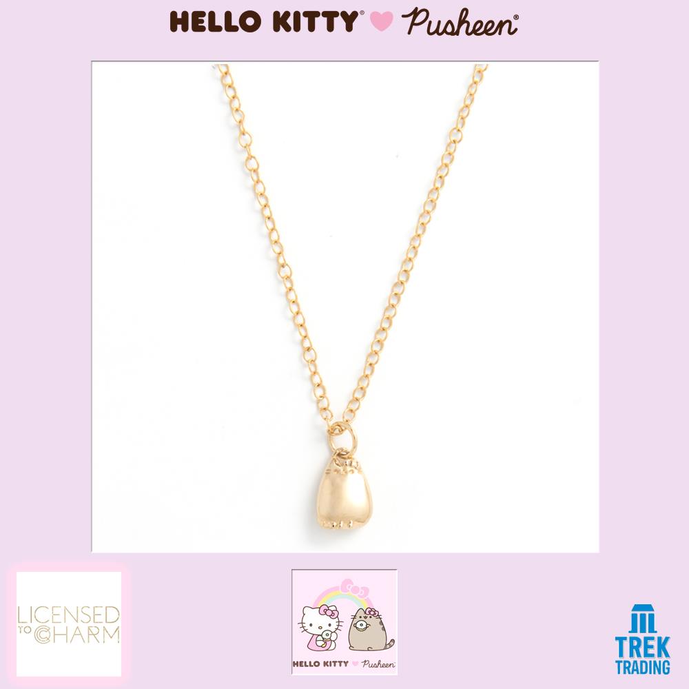 Hello Kitty & Pusheen - 18ct Gold Vermeil Pusheen as Hello Kitty Necklace