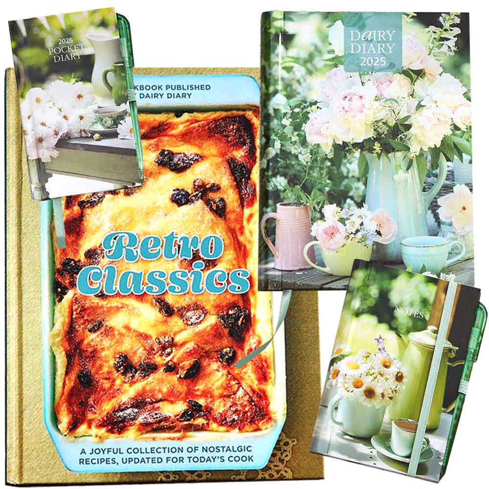 Dairy Diary 2025 Set & Retro Classics Cookbook
