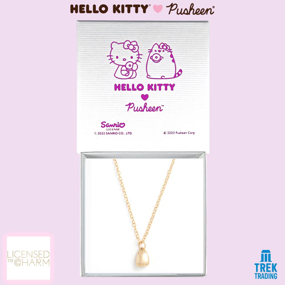Hello Kitty & Pusheen - 18ct Gold Vermeil Pusheen as Hello Kitty Necklace