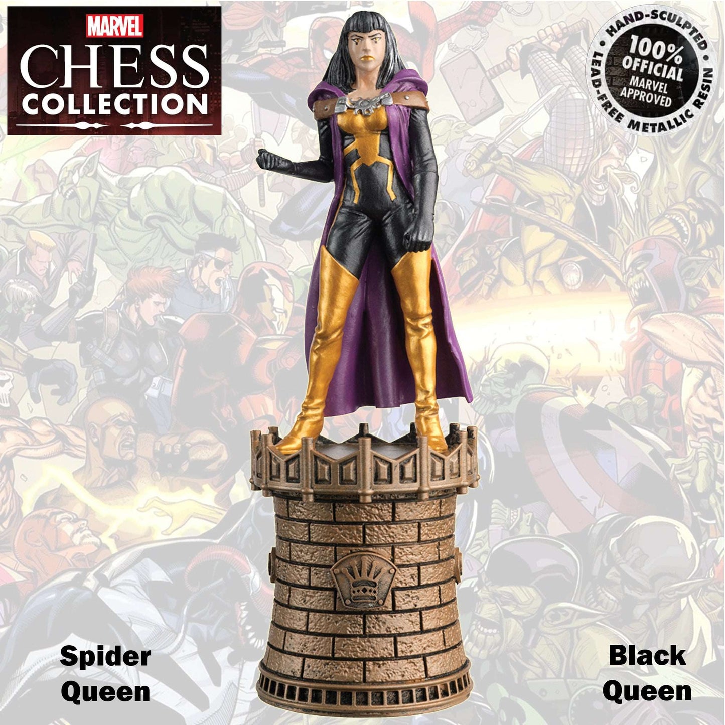Marvel Chess Collection 13cm Spider Queen Black Queen 90