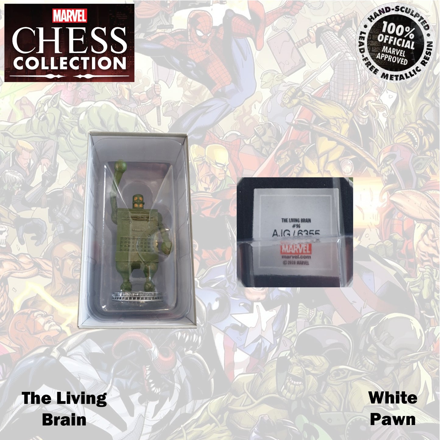 Marvel Chess Collection 9cm Living Brain White Pawn 96