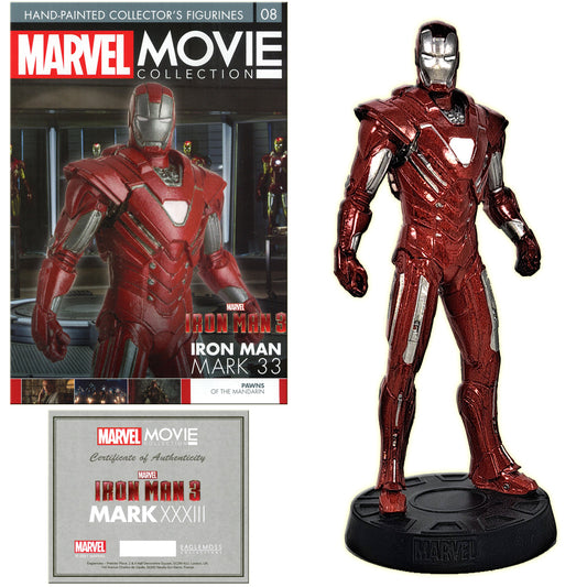 Marvel Movie Collection Figurines - 14cm Iron Man 08 Mark 33 with 8-Page Magazine