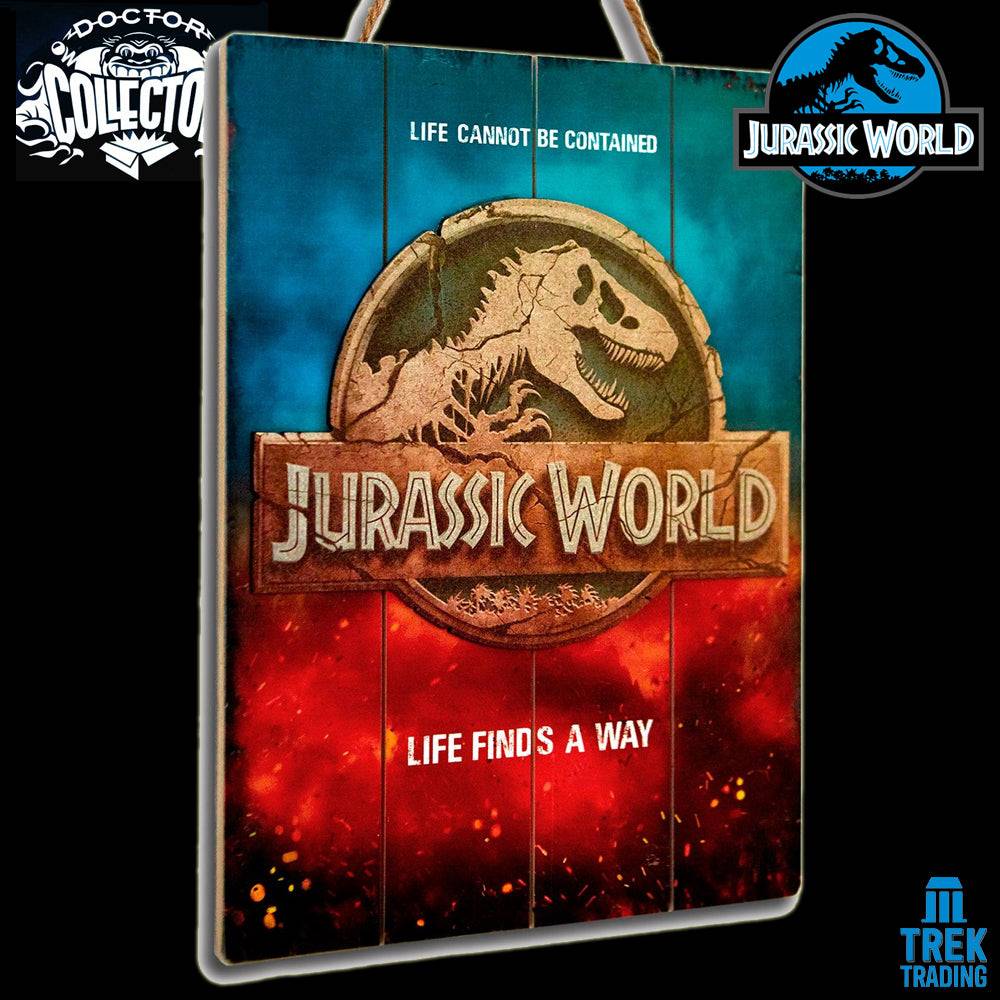 Jurassic World Life Finds A Way Logo - 30cm x 40cm Woodart 3D