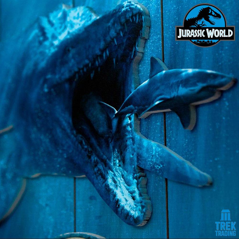 Jurassic World Mossa The Park is Open - 30cm x 40cm Woodart 3D
