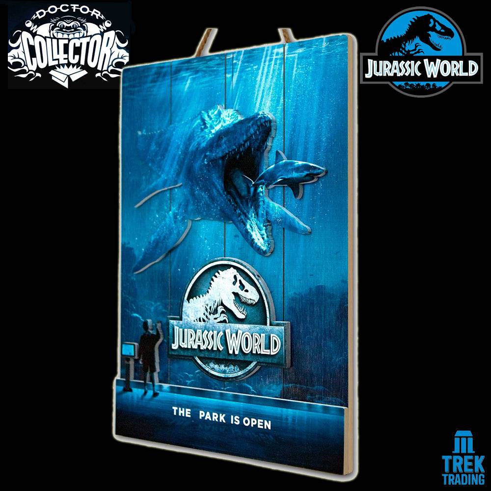 Jurassic World Mossa The Park is Open - 30cm x 40cm Woodart 3D