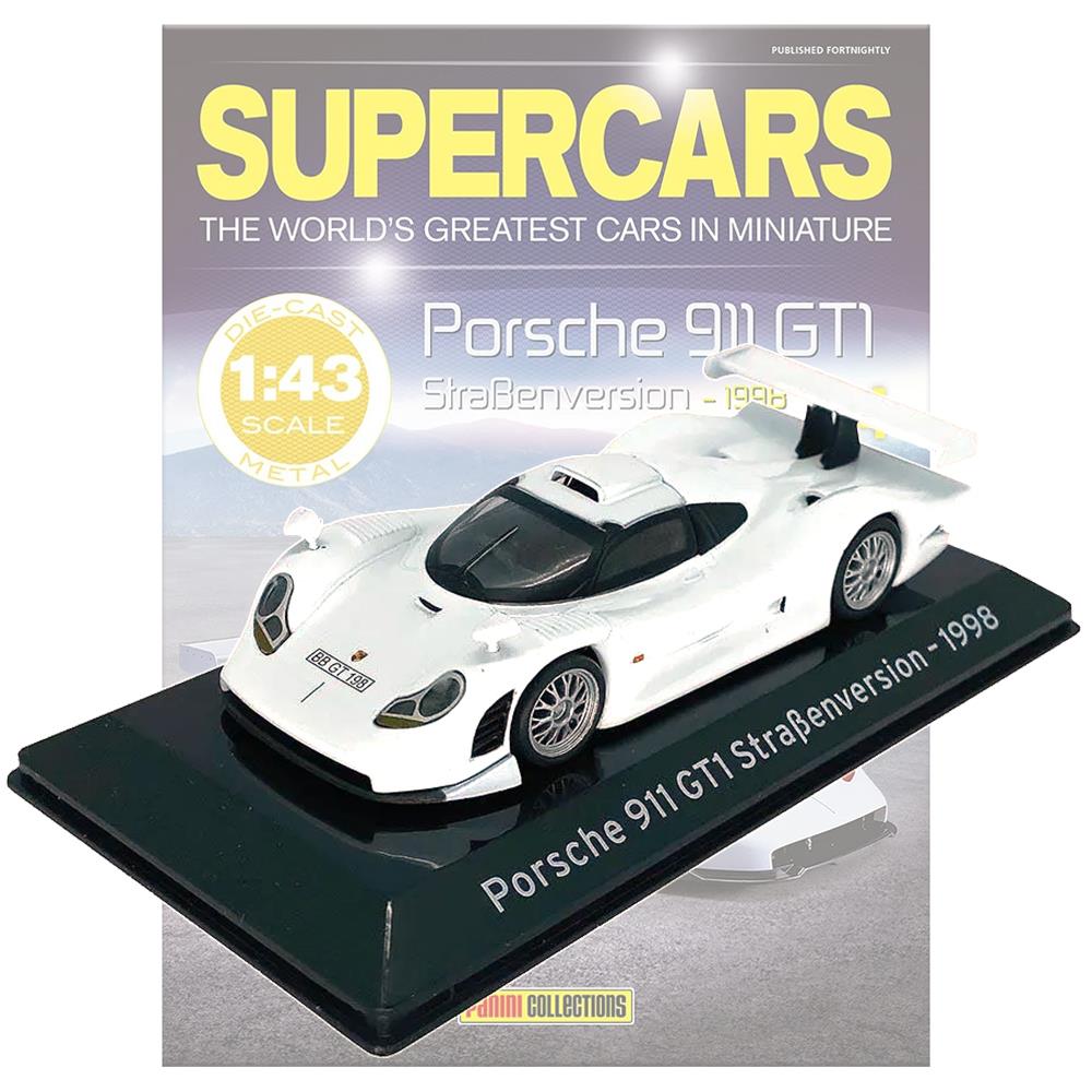 Supercars Collection 64 - Porsche 911 GT1 Straβenversion 1998 with Magazine