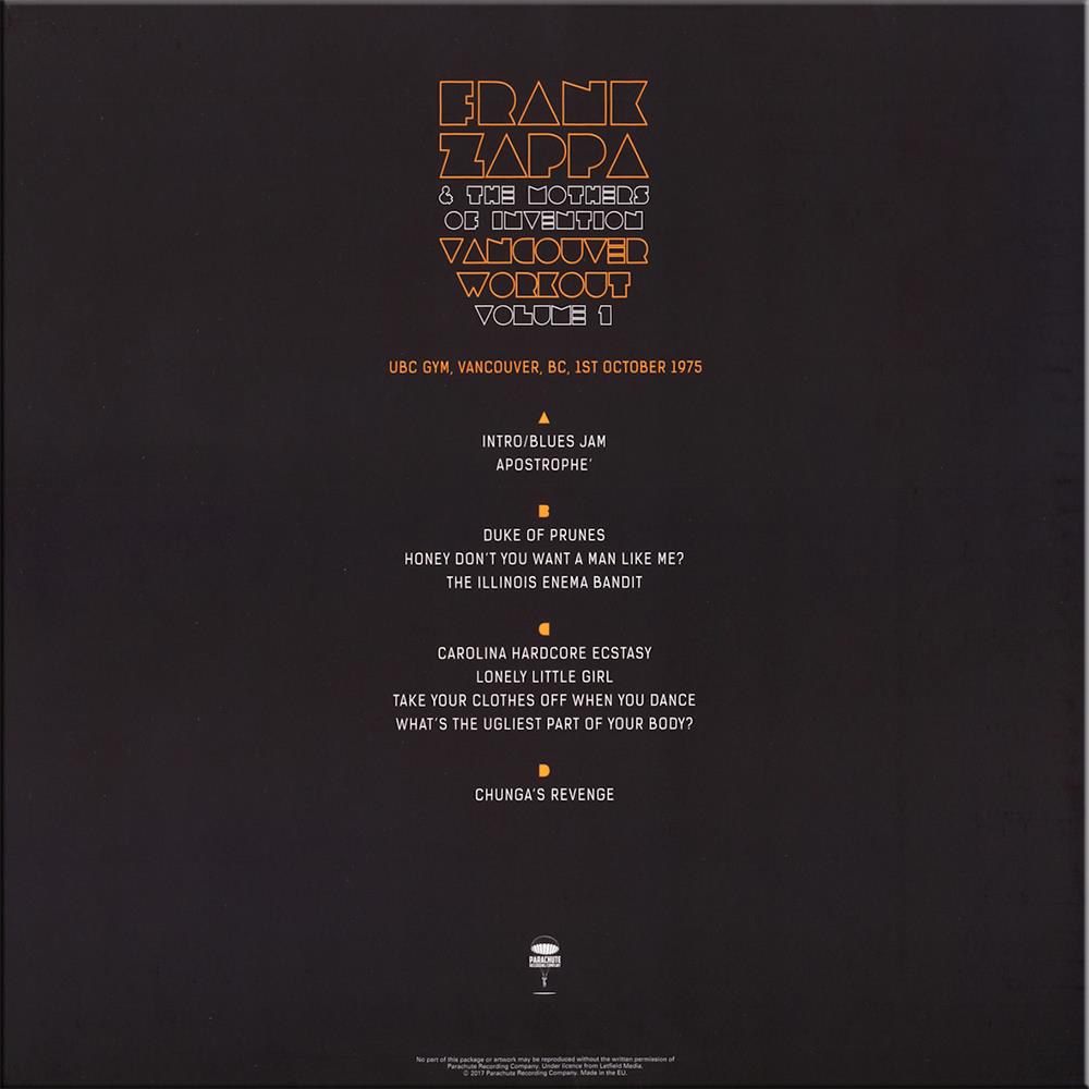 Frank Zappa & The Mothers Of Invention Vinyl - Vancouver Workout Volume 1 Double Album