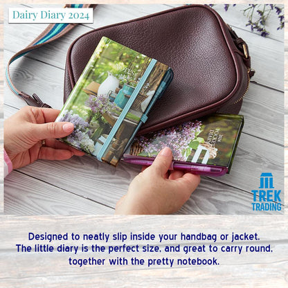 Pocket Dairy Diary & Notebook Set 2024 with Pens