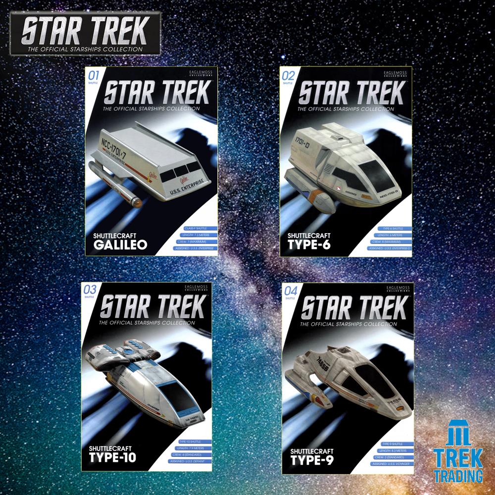Star Trek Starships Collection - Shuttlecraft Set 1 with Magazines - Issues 1 - 2 - 3 - 4
