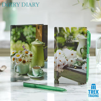 Pocket Dairy Diary & Notebook Set 2025 with Pens