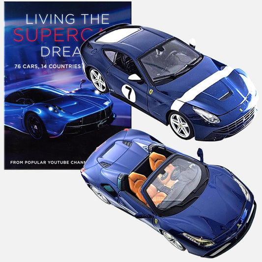 Supercars Collection Bundle - Supercars Book, 1:24 Ferrari 444 Spider & F12 Berlinetta