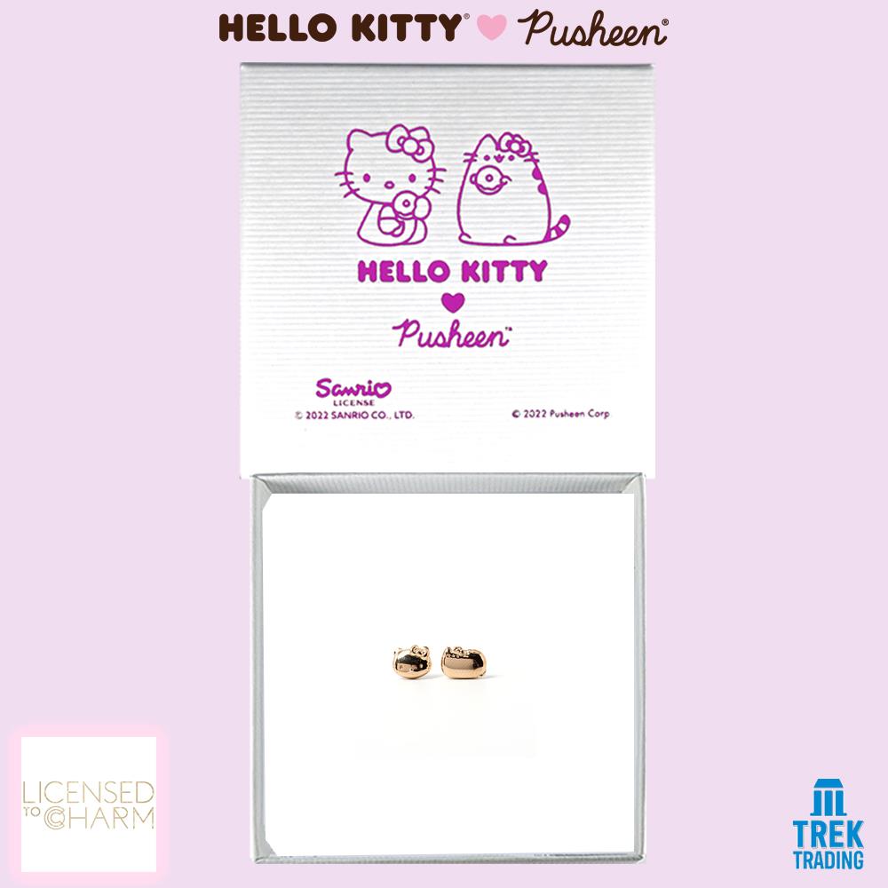 Hello Kitty & Pusheen - 18ct Gold Vermeil Stud Earrings
