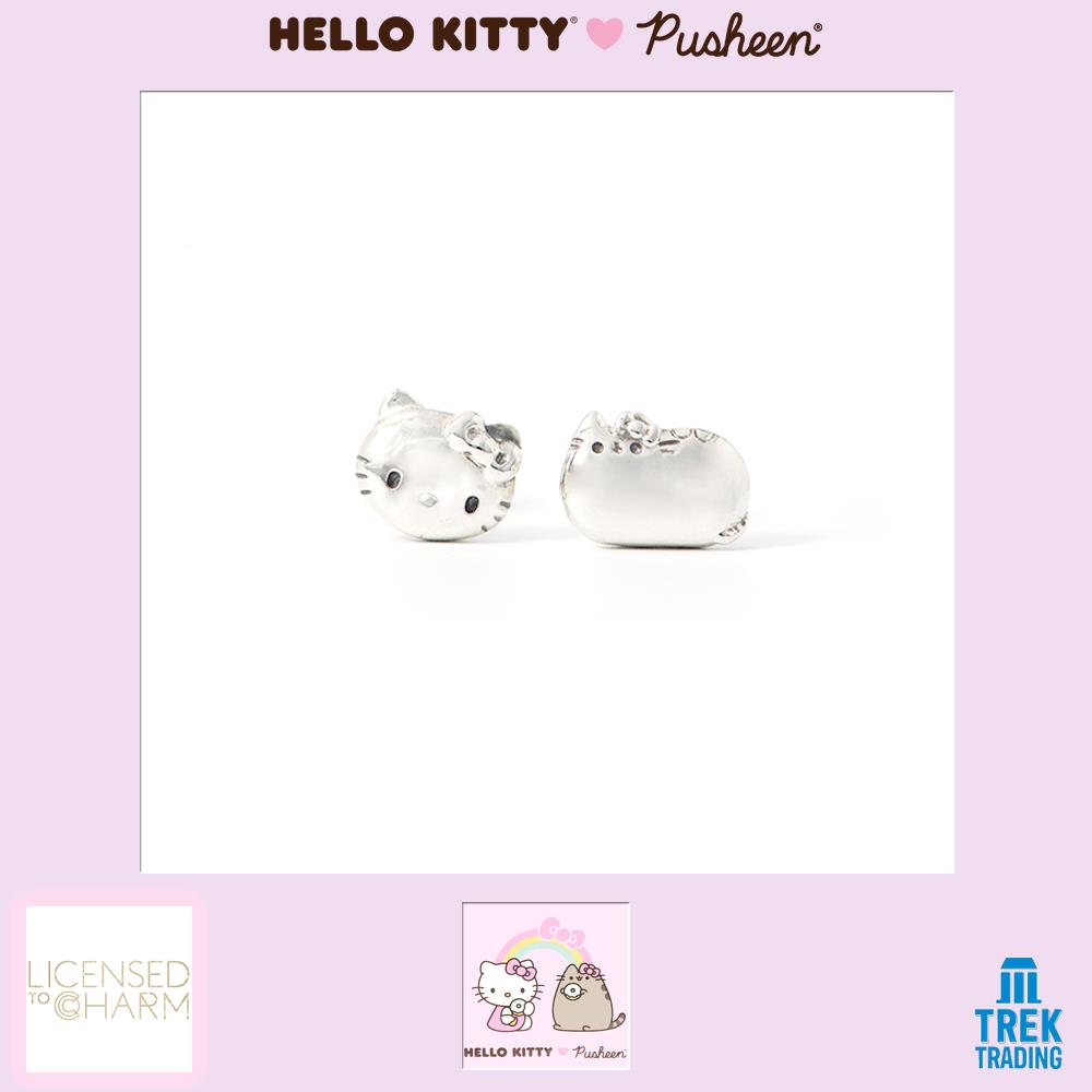 Hello Kitty & Pusheen - Sterling Silver Stud Earrings