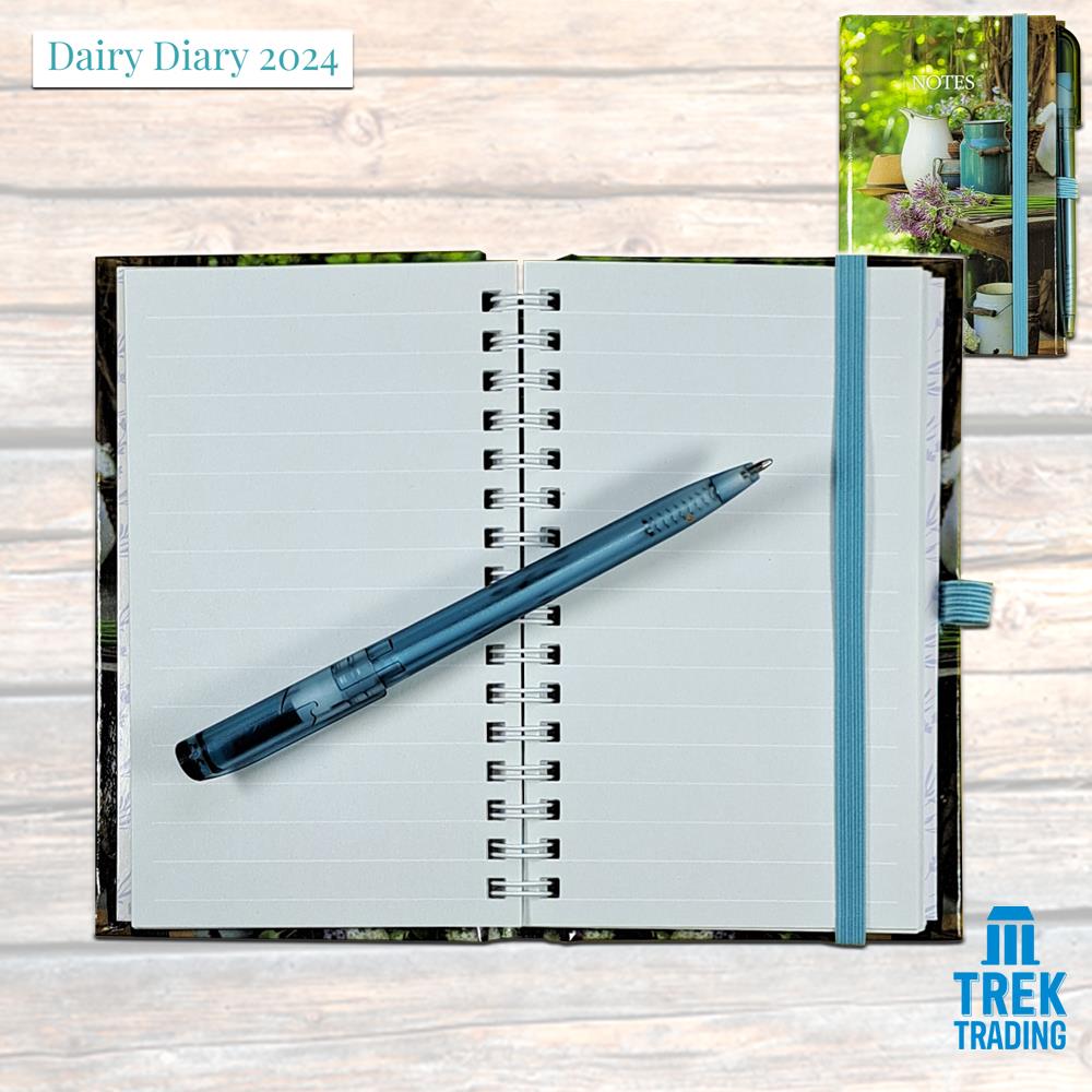 Pocket Dairy Diary & Notebook Set 2024 with Pens