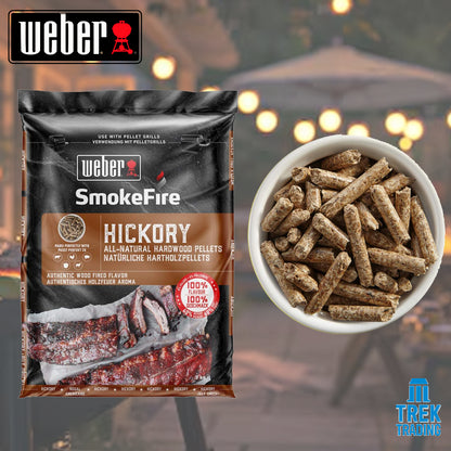 Weber Wood Pellets - Hickory Wood Smoking Chips - 9kg Bag