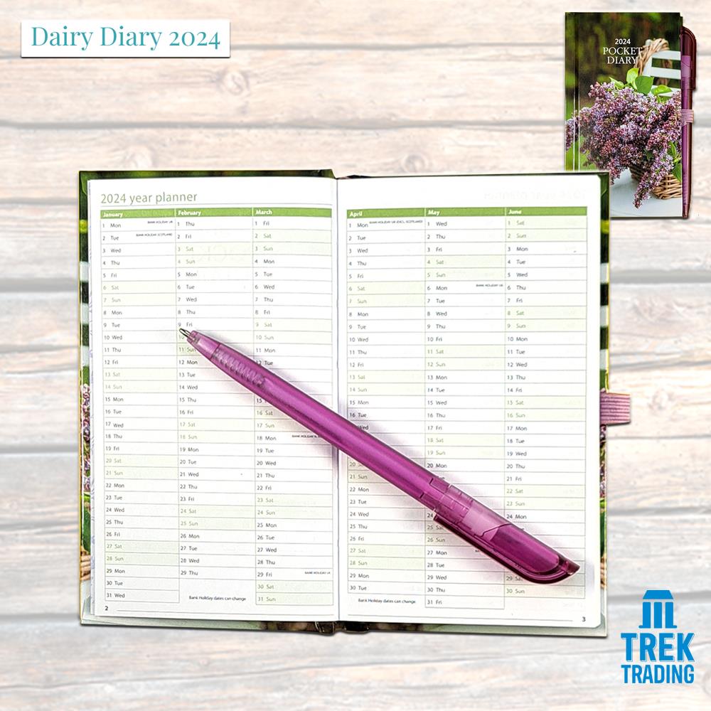 Dairy Diary 2024 Gift Set with Pocket Dairy Diary, Notebook & Pens