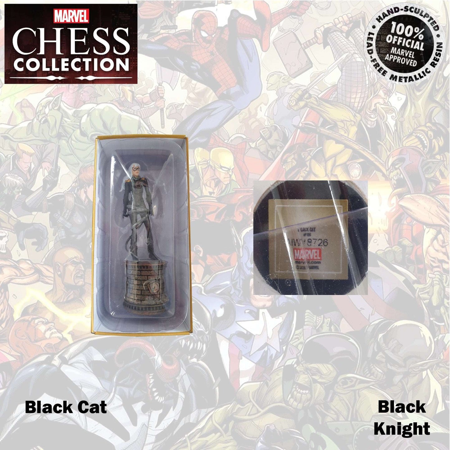 Marvel Chess Collection - 12.5cm Black Cat Black Knight 86
