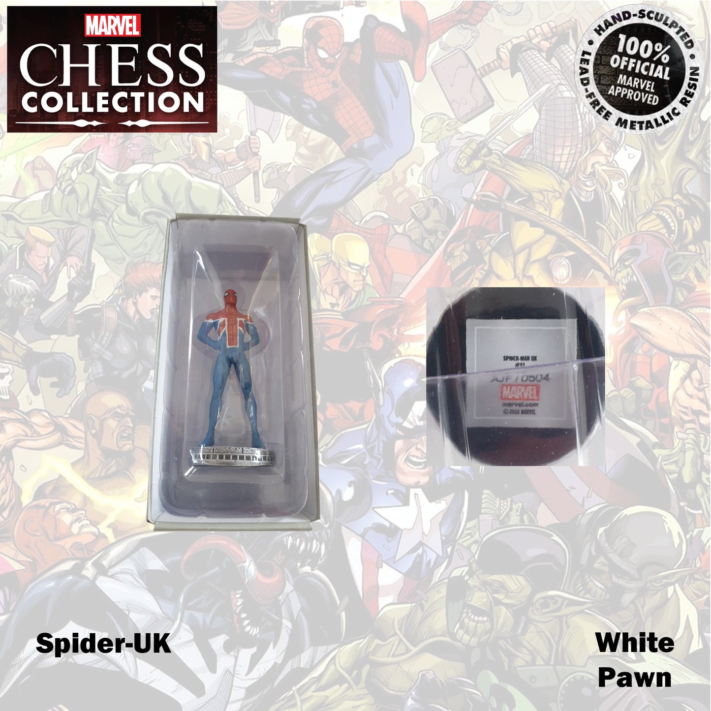Marvel Chess Collection 9cm Spider-UK White Pawn 93