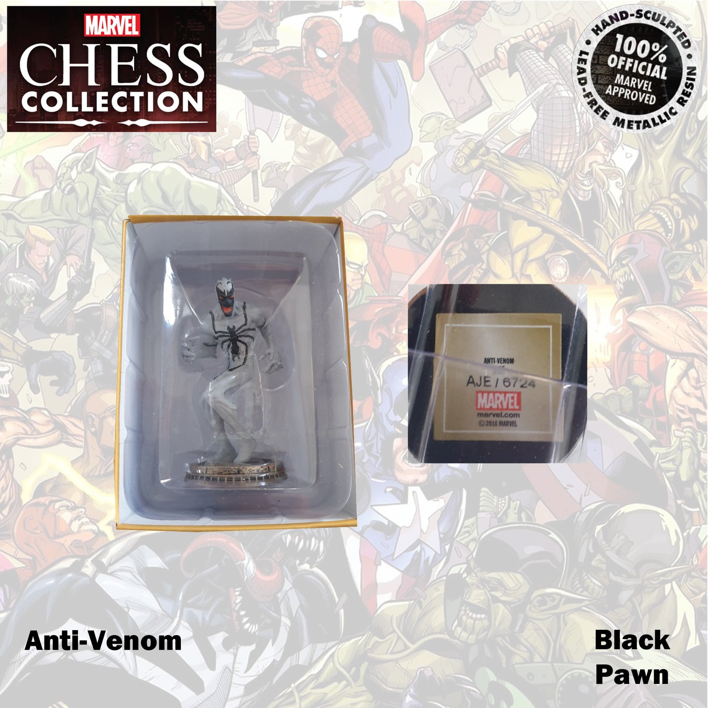Marvel Chess Collection 9cm Anti-Venom Black Pawn 95
