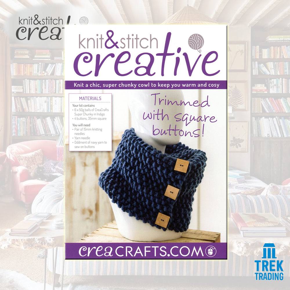 Knit & Stitch Creative - UP005 Cowl with Square Buttons