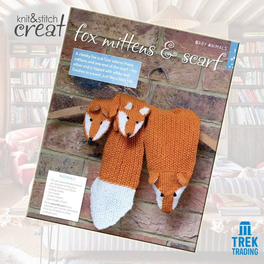 Knit & Stitch Creative - SP002 Baby Animals Special Fox Cub Scarf & Mittens Set