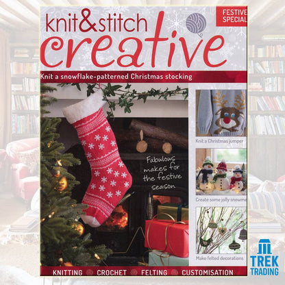 Knit & Stitch Creative - SP006 Festive Special Snowflake-Patterned Christmas Stocking