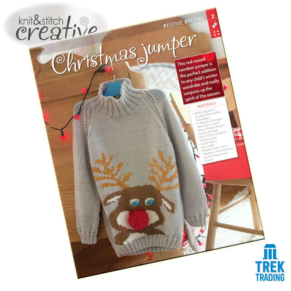 Knit & Stitch Creative - SP006 Festive Special Snowflake-Patterned Christmas Stocking