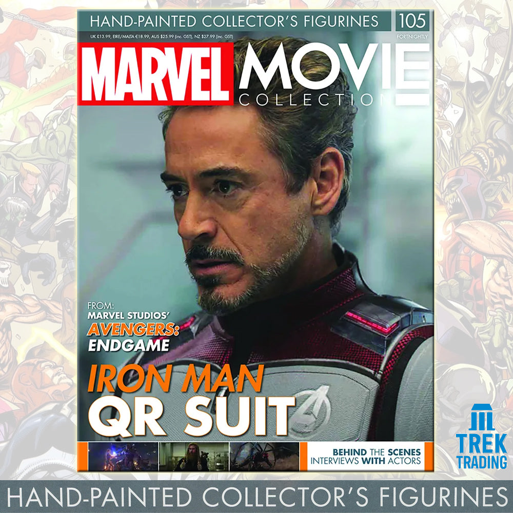 Marvel Movie Collection Figurines - Iron Man QR Suit (Team Suit) 105 with Magazine
