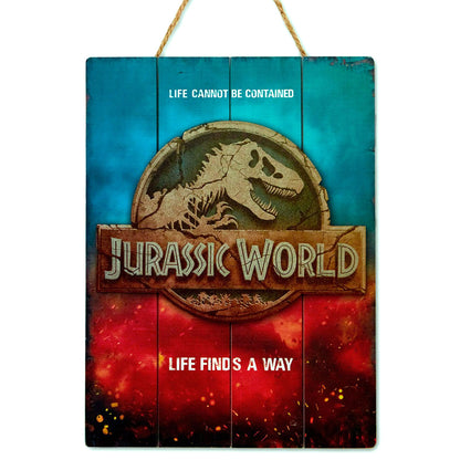 Jurassic World Life Finds A Way Logo - 30cm x 40cm Woodart 3D