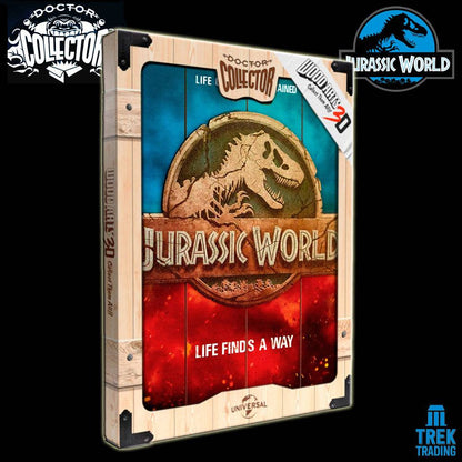 Jurassic World Life Finds A Way Logo - 30cm x 40cm Woodart 3D