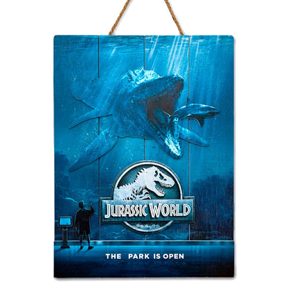 Jurassic World Mossa The Park is Open - 30cm x 40cm Woodart 3D